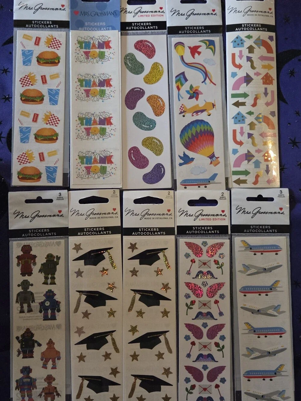 Vintage Mrs Grossmans Sticker Packs Lot Deadstock Unopened 13 Total Packs